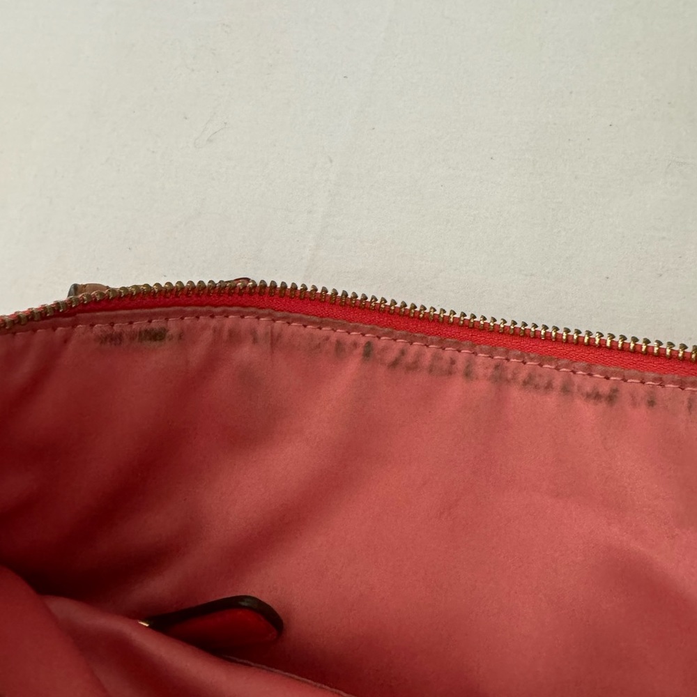 COACH East West 22430 Poppy Colorblock Hattie Sun Orange Leather Tote Flaws - Picture 8 of 10